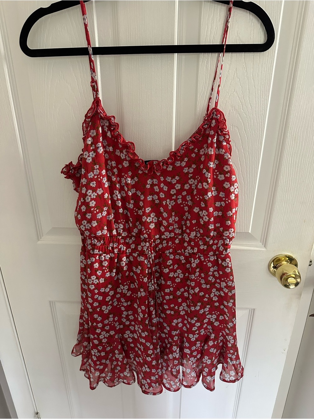 Trixxi Red Floral Ruffle Romper size XL
